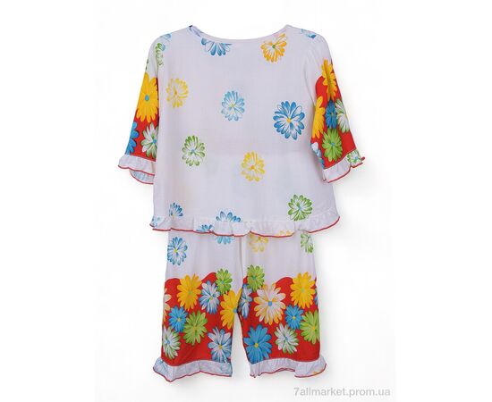 Фотография Костюм детский Лето 08610 white (4 шт. р.сетка 3-8) "Obuvok" недорого оптом от прямого поставщика, изображение 2