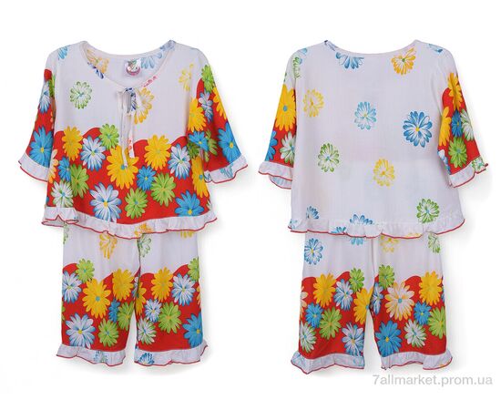 Фотография Костюм детский Лето 08610 white (4 шт. р.сетка 3-8) "Obuvok" недорого оптом от прямого поставщика, изображение 3