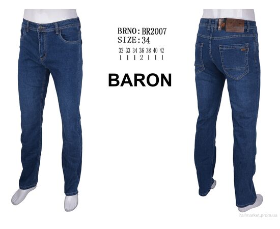 Джинси чоловічі Весна/осінь BR2007 (8 шт. р.сітка32-42) "Baron" недорого оптом від прямого постачальника, зображення 4