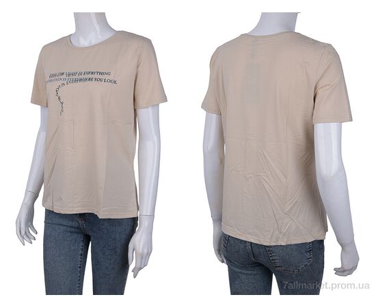 Фотография Футболка женская Лето 3488-2304-4 beige (4 шт. р.сетка One size) "Мир" недорого оптом от прямого поставщика, изображение 3