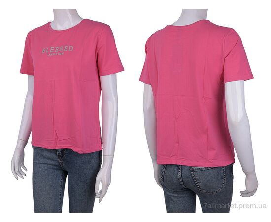 Фотография Футболка женская Лето 3488-2303-5 pink (4 шт. р.сетка One size) "Мир" недорого оптом от прямого поставщика, изображение 3