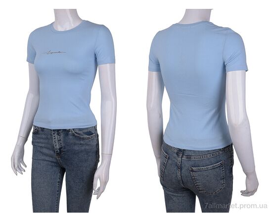 Фотография Футболка женская Лето 3488-2104-3 l.blue (4 шт. р.сетка One size) "Мир" недорого оптом от прямого поставщика, изображение 3