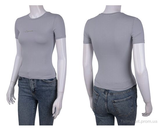 Футболка жіноча Літо 3488-2104-5 grey (4 шт. р.сіткаOne size) "Мир" недорого оптом від прямого постачальника, зображення 3