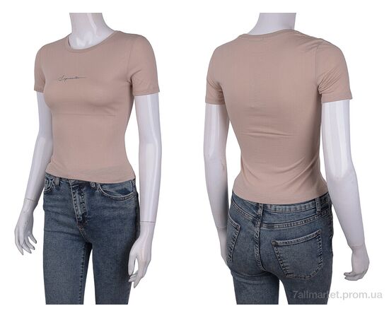 Футболка жіноча Літо 3488-2104-6 beige (4 шт. р.сіткаOne size) "Мир" недорого оптом від прямого постачальника, зображення 3