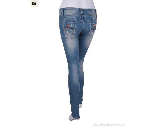 Джинси жіночі Весна/осінь D0753 blue (6 шт. р.сітка25-30) "BIG" недорого оптом від прямого постачальника, зображення 2