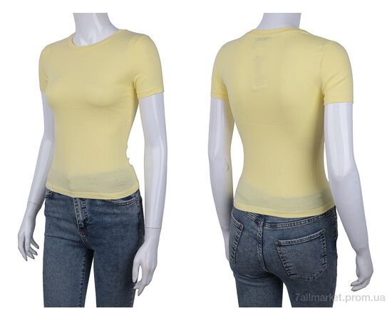 Фотография Футболка женская Лето 3488-2098-10 yellow (4 шт. р.сетка One size) "Мир" недорого оптом от прямого поставщика, изображение 3
