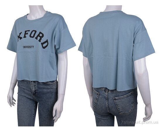 Фотография Футболка женская Лето 3488-37 blue (3 шт. р.сетка S-L) "Мир" недорого оптом от прямого поставщика, изображение 3