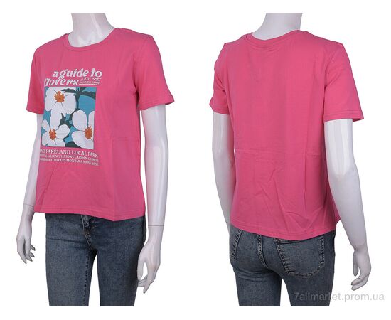 Фотография Футболка женская Лето 3488-21 pink (4 шт. р.сетка One size) "Мир" недорого оптом от прямого поставщика, изображение 3