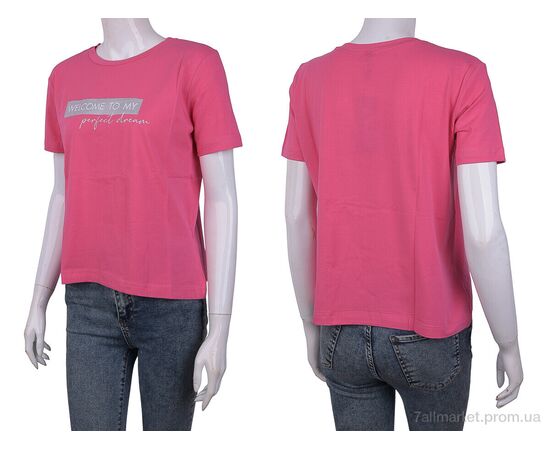 Фотография Футболка женская Лето 3488-28 pink (4 шт. р.сетка One size) "Мир" недорого оптом от прямого поставщика, изображение 3