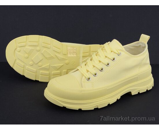 Фотография Кеды женские стильные Весна/осень 20-868 lt.yellow (8 пар р.36-41) "Violeta" недорого оптом от прямого поставщика, изображение 2