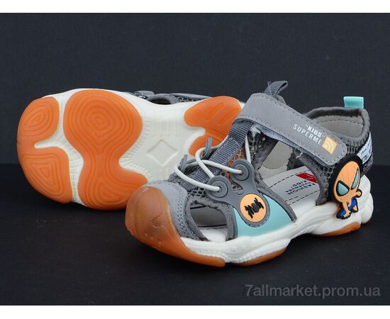 Сандалії дитячі літні Літо BD2006-3 серый (8 пар р.22-26) "Class Shoes" недорого оптом від прямого постачальника, зображення 2