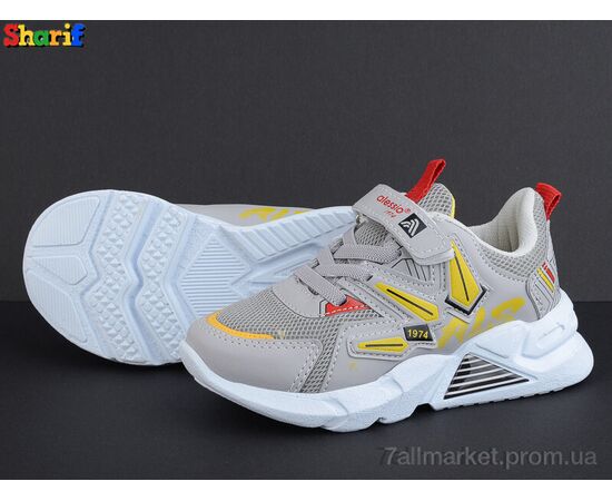 Фотография Кроссовки детские модные Весна/осень 049 grey-red (26-30) (8 пар р.26-30) "Sharif" недорого оптом от прямого поставщика, изображение 2