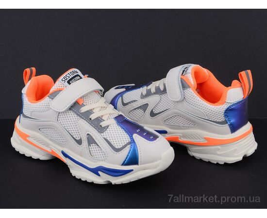 Фотография Кроссовки детские модные Весна/осень Q73-801 white-orange (6 пар р.31-36) "Violeta" недорого оптом от прямого поставщика, изображение 2