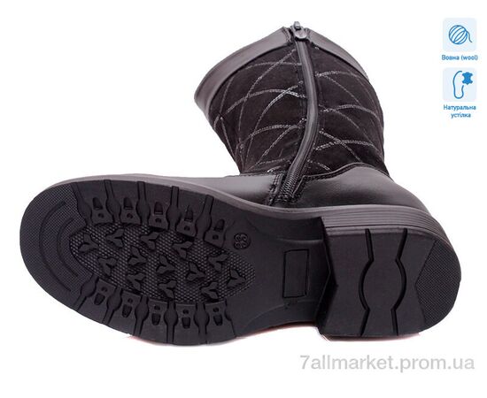 Чоботи дитячі красиві Зима R516558038 BK (6 пар р.33-38) "Weestep" недорого оптом від прямого постачальника, зображення 3