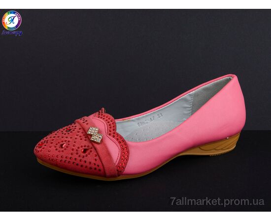 Фотография Балетки детские на девочку Весна/осень 1283-A7 pink (8 пар р.32-37) "Леопард" недорого оптом от прямого поставщика, изображение 2