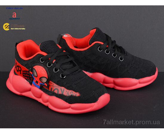 Фотография Кроссовки детские модные Весна/осень GF908-1 black-red (6 пар р.26-31) "Clibee-Doremi" недорого оптом от прямого поставщика, изображение 2