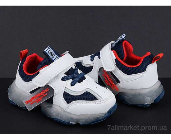 Кросівки дитячі модні Весна/осінь BD5513 бело-синий (8 пар р.22-27) "Class Shoes" недорого оптом від прямого постачальника, зображення 2