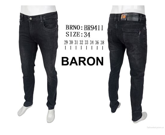 Джинси чоловічі Весна/осінь BR9411 (8 шт. р.сітка29-38) "Baron" недорого оптом від прямого постачальника, зображення 4