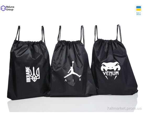 Рюкзак-мішок унісекс  IX002 mix (5 шт. р.сітка) "Reluna Group" недорого оптом від прямого постачальника, зображення 2