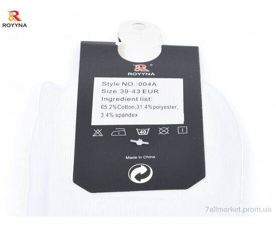 Фотография Носки женские Весна/осень 004A white (10 шт. р.сетка 39-43) "ROYYNA" недорого оптом от прямого поставщика, изображение 2