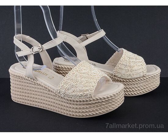 Босоніжки жіночі літні Літо 15003 beige (8 пар р.36-40) "Violeta" недорого оптом від прямого постачальника, зображення 2