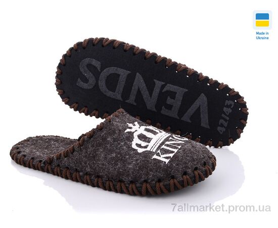 Тапки чоловічі домашні Весна/осінь 311M коричневый (9 пар р.40-45) "Active" недорого оптом від прямого постачальника, зображення 2