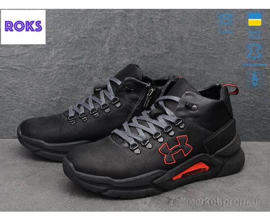 Черевики чоловічі стильні Зима 265 черно-красный (6 пар р.40-45) "Roks" недорого оптом від прямого постачальника, зображення 2