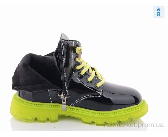 Черевики дитячі зручні Весна/осінь Y95-0638B black-green (6 пар р.32-37) "Violeta" недорого оптом від прямого постачальника, зображення 2