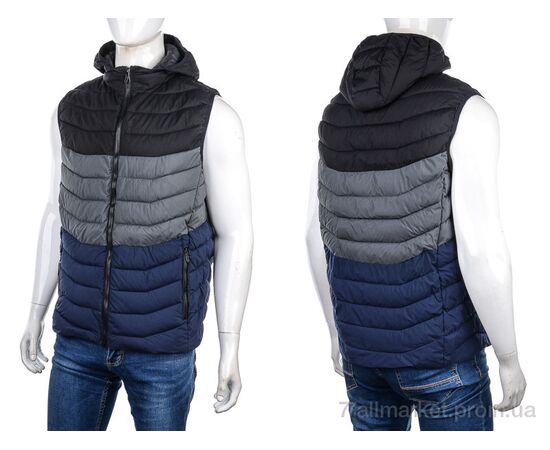 Чоловічий жилет Весна/осінь 88592 black (5 шт. р.сіткаM-3XL) "M7" недорого оптом від прямого постачальника, зображення 3