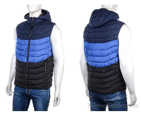 Чоловічий жилет Весна/осінь 88592 navy (5 шт. р.сіткаM-3XL) "M7" недорого оптом від прямого постачальника, зображення 3