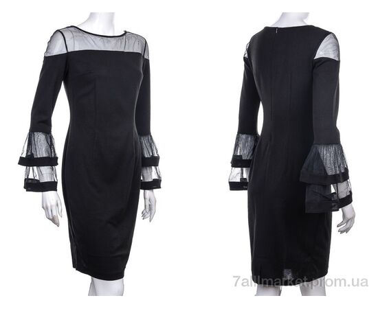 Плаття жіноче Весна/осінь 912 black (3 шт. р.сітка36-40) "Vande Grouff" недорого оптом від прямого постачальника, зображення 3