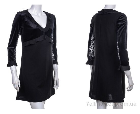 Плаття жіноче Весна/осінь 973 black (2 шт. р.сітка36-38) "Vande Grouff" недорого оптом від прямого постачальника, зображення 3