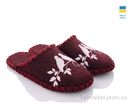 Тапки жіночі для будинку Весна/осінь 295W бордо (9 пар р.36-41) "Active" недорого оптом від прямого постачальника, зображення 2