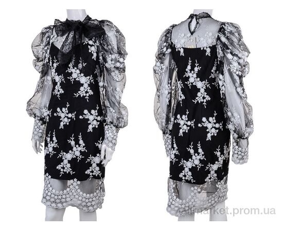 Плаття жіноче Літо 001 black-white (4 шт. р.сітка36-42) "Gelsomino" недорого оптом від прямого постачальника, зображення 3