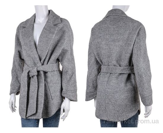 Пальто жіноче Весна/осінь 1590 grey (4 шт. р.сітка36-42) "Gelsomino" недорого оптом від прямого постачальника, зображення 3