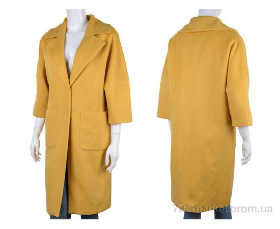 Пальто жіноче Весна/осінь QK4 yellow (4 шт. р.сітка36-42) "Gelsomino" недорого оптом від прямого постачальника, зображення 3