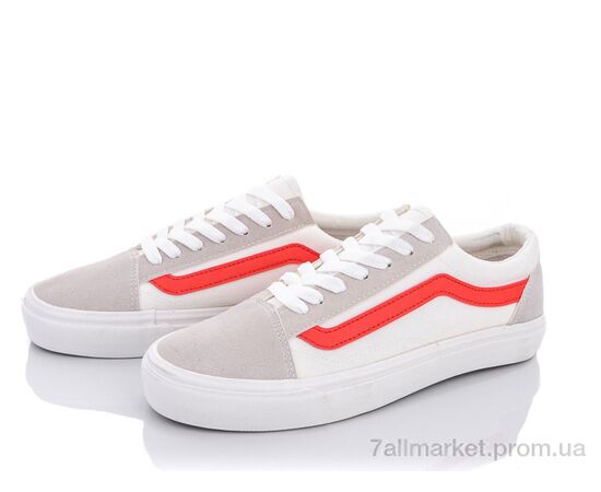 Кеди чоловічі зручні Весна/осінь S5(A801) white-red (6 пар р.40-44) "Violeta" недорого оптом від прямого постачальника, зображення 2