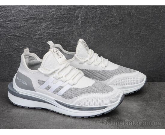 Кросівки чоловічі модні Літо S6(996) white-grey (6 пар р.39-44) "Violeta" недорого оптом від прямого постачальника, зображення 2