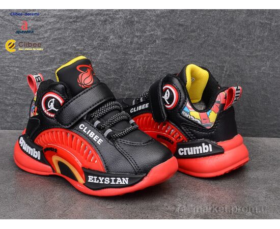 Фотография Кроссовки детские модные Весна/осень L353 black-red (6 пар р.26-31) "Clibee-Doremi" недорого оптом от прямого поставщика, изображение 2