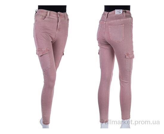 Джинси жіночі Весна/осінь S9079-3 pink (6 шт. р.сітка28-33) "Мир" недорого оптом від прямого постачальника, зображення 3