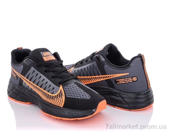 Кросівки чоловічі модні Весна/осінь MB05(H105) black-orange (8 пар р.40-44) "Violeta" недорого оптом від прямого постачальника, зображення 2