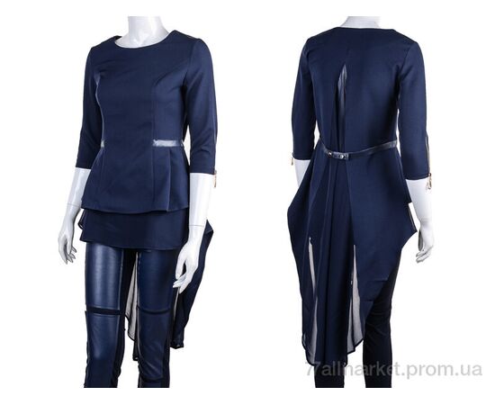 Жіноча блузка Весна/осінь 842 blue (6 шт. р.сітка34-38) "Vande Grouff" недорого оптом від прямого постачальника, зображення 3