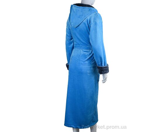 Халат жіночий Весна/осінь 100011 l.blue (4 шт. р.сіткаS-XL) "Ledi-Sharm" недорого оптом від прямого постачальника, зображення 2