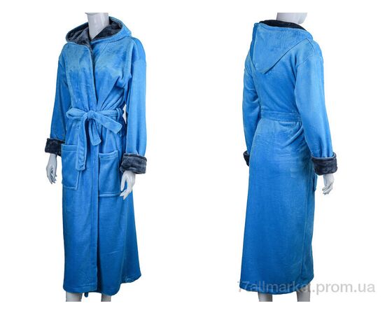 Халат жіночий Весна/осінь 100011 l.blue (4 шт. р.сіткаS-XL) "Ledi-Sharm" недорого оптом від прямого постачальника, зображення 3
