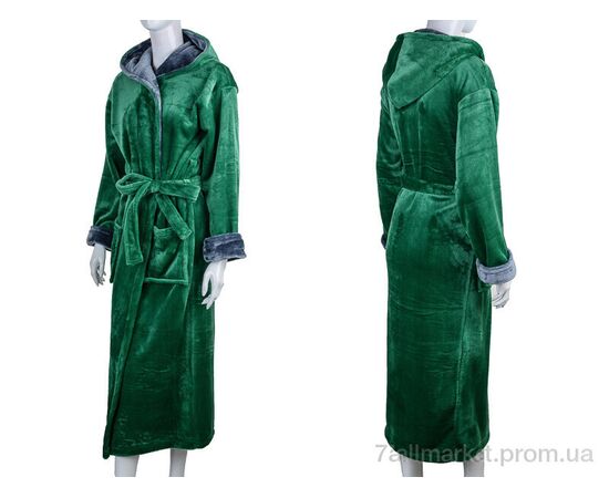 Халат жіночий Весна/осінь 100011 d.green (4 шт. р.сіткаS-XL) "Ledi-Sharm" недорого оптом від прямого постачальника, зображення 3