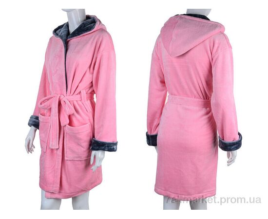 Халат жіночий Весна/осінь 100010 l.pink (4 шт. р.сіткаS-XL) "Ledi-Sharm" недорого оптом від прямого постачальника, зображення 3