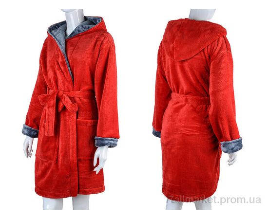 Халат жіночий Весна/осінь 100010 red (4 шт. р.сіткаS-XL) "Ledi-Sharm" недорого оптом від прямого постачальника, зображення 3