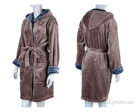 Халат жіночий Весна/осінь 100010 brown (4 шт. р.сіткаS-XL) "Ledi-Sharm" недорого оптом від прямого постачальника, зображення 3
