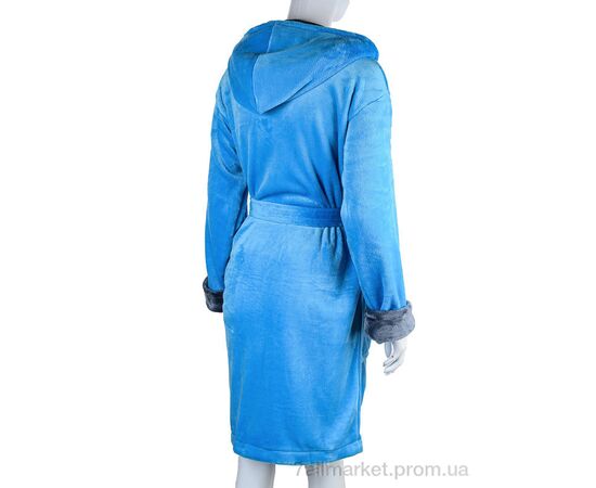 Халат жіночий Весна/осінь 100010 blue (4 шт. р.сіткаS-XL) "Ledi-Sharm" недорого оптом від прямого постачальника, зображення 2