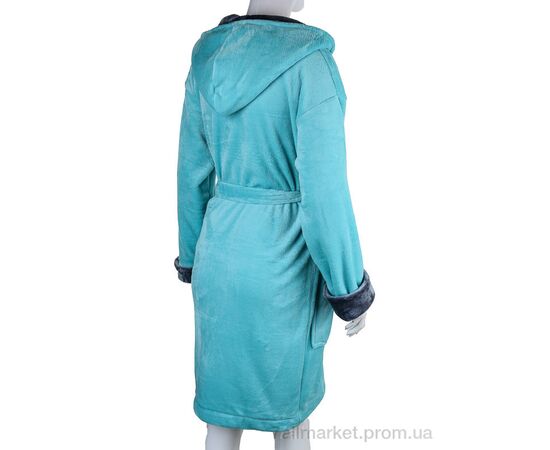 Халат жіночий Весна/осінь 100010 l.blue (4 шт. р.сіткаS-XL) "Ledi-Sharm" недорого оптом від прямого постачальника, зображення 2